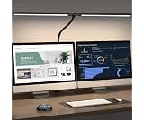 Pzloz Led Desk Lamp for Office Home - Eye Caring Architect lamp with Clamp,Dual Screen Computer Monitor Work Smart Li...