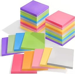 27 Pack of 3x3 Inch Sticky Notes Self-Stick Memo Pads - 1620 Sheets in Total! Great for Home, Office & School