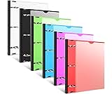 INFUN 1.5 Inch Telescoping 3 Ring Binder - 6PCS, Flexible Round Binder with Customizable Front Cover and Clear Catalo...
