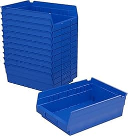 Akro-Mils 30150 Plastic Shelf Bins, Heavy Duty Storage Bins for Garage, Closet, and Drawer Organization, 12" x 8" x 4...