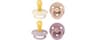 BIBS Colour Soother 4-Pack, BPA Free Dummy Pacifier, Round Nipple. Natural Rubber Latex, Made in Denmark. 6-18 Months...