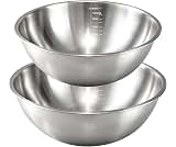 Gronivex Stainless Steel Mixing Bowls Set, 2-Piece (4.2 & 5.3 Qt) | Food-Grade Metal, Dishwasher Safety, Space-Saving...