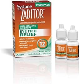 Alcon Zaditor Antihistamine Eye Drops, Twin Pack, 5-mL Each