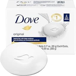 Dove Soap, Original Beauty Bar Pack (5 Soap Bars) – 3-in-1 Moisturizing Face, Body & Hand Soap, 3.17 Oz Ea