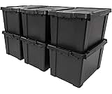 IRIS USA 20 Gallon Lockable Storage Bins with Lids, 6 Pack - Made in USA, Heavy Duty, Stackable Containers, Garage Or...