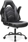 Sweetcrispy Computer Gaming Desk Chair - Ergonomic PU Leather with Comfy Lumbar Support, Height Adjustable Rolling De...