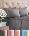 Queen Size 4 Piece Sheet Set - Breathable & Cooling Sheets - Dark Grey | Hotel Luxury Bed Sheets for Women & Men, Dee...