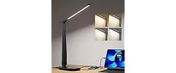 Honeywell LED Desk Lamp for Home Office, Eye-Caring Light with 4 Color Modes & Touch Control, USB A+C Charging Ports,...