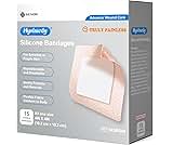 Hysimedy Silicone Bandages for Sensitive Fragile Skin 4"x4" 15 Count Flexible Fabric Latex Free Hypoallergenic Breath...