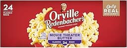 Orville Redenbacher’s Microwave Popcorn, Movie Theater Butter Flavor, 3g Fiber Per Serving, 3.29 oz., 24-Count