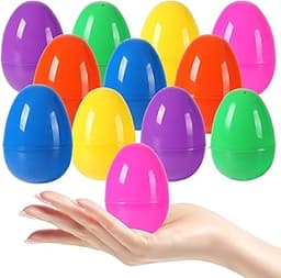 12Pcs Plastic Bright Easter Eggs Assortment, 3.15'' Fillable Easter Eggs Empty Bulk, Perfect for Easter Egg Hunt/Surp...
