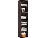 Tribesigns 70.9 Inch Tall Narrow Bookcase, Rustic Corner Bookcase with Storage, 6 Tier Cube Display Shelves for Home ...