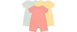 GUISBY Rayon Baby Pajamas, Short Sleeve Footless Rompers, Snap Closure Sleeper for Boy Girls
