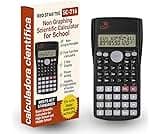 Fraction Calculator for School – SC-216 Scientific Calculator by Red Star Tec, with 4 Functions, SAT-Ready, 2-Line Di...