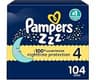 Pampers ZZZ Overnight Diapers, Size 4 (22-37 lbs), 104 Count, Nighttime Protection Disposable Baby Diaper, Night Time...