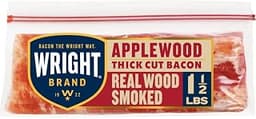 Wright, Applewood Thick Cut Bacon, 24 oz (Prop 12 Compliant) | 5g protein per serving; great for sandwiches & wraps; ...