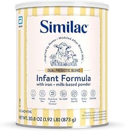 Similac Dual Prebiotic Blend, Baby Formula with Iron, Milk-Based Powder, 0-12 Months, 30.8-oz Can