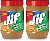 Jif Creamy Peanut Butter, Smooth No Stir Texture, Gluten Free,1 kg (Pack of 2)
