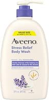 Aveeno Stress Relief Body Wash, Lavender Scent with Nourishing Prebiotic Oat, Sensitive Skin Body Wash for Normal to ...
