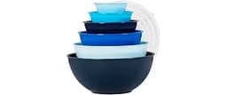 BoxedHome BPA Free Plastic Round Mixing Bowl with Lids, 12 Pack Nesting Bowls with Lids Set, Microwave and Dishwasher...