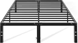 OLIXIS 14In Metal Queen Bed Frame with Storage Space, No Box Spring Needed with Sturdy Steel Slat Support, Heavy Duty...