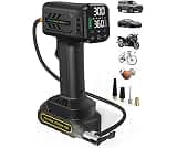 Topwest Tire Inflator Portable Air Compressor for Cars, Motorcycle & Bike | 160 PSI Cordless Air Pump With Digital Pr...