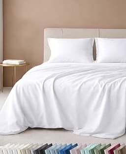 California Design Den Luxury 600 Thread Count Twin Sheets, 3 Pc Set, White | 100% Cotton Sateen Backed by Good Housek...