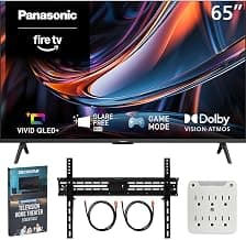 Panasonic 65" W80C 4K UHD 3840x2160 60Hz QLED+ Fire TV (2026) Mount Bundle