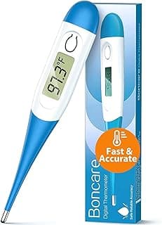 Boncare 10 Seconds Oral Thermometer for Adults and Kids - Accurate & Safe Rectal Thermometer for Baby with Fever Alar...