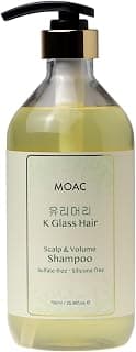 Moac K Glass Hair Scalp & Volume Shampoo, Sulfate-Free, 25.36 fl oz | Fuller-Looking Volume, Glass-Like Shine, Silico...
