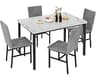 Hooseng Dining Room Table Set 5 Piece Dining Table Set Marble Dining Table 4 Chair Dining Table Set for Kitchen Livin...