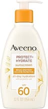 Aveeno Protect + Hydrate Sunscreen Moisturizing Lotion with Prebiotic Oat, Broad Spectrum SPF60, Paraben, & Oil Free,...