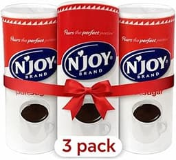 N'JOY Pure Granulated White Sugar, 22 oz Canister with Easy-Pour Spout, 3 Pack