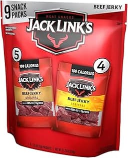 Jack Link's Beef Jerky Variety Pack - Original and Teriyaki - (9 Pack) 1.25 oz Bag - Ready to Eat Protein Snacks - 13...