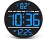 WallarGe Large Digital Wall Clock with LED Display, Electric Wall Clock with Temperature, Auto DST, Date, and Day, 5-...