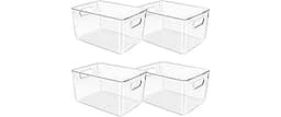 Clear Plastic Storage Bins, Pantry Organizers and Storage or Kitchen Organization and Storage Containers Bins for Org...