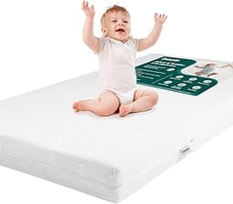 Babelio Breathable Crib Mattress, Dual-Sided, Memory Foam, Waterproof, Removable and Machine-Washable Cover, for Todd...