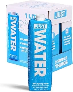 JUST Water - 100% Spring Water, Naturally Alkaline, 8.0 pH - Plant-Based, BPA Free, Sustainable and Fully Recyclable ...