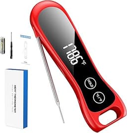 Instant Read Meat Thermometer Digital with IP67 Waterproof, Digital Meat Thermometer with 180° Foldaway Probe, Food T...
