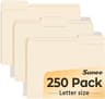 SUNEE Manilla Folders Letter Size (8.5 x 11 inches), 250 Per Box, 1/3 Cut Tab for Easy Labeling and Organization, Dur...