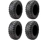 Tusk Terrabite Set of 4 UTV/ATV Tires – 27x9-12 Front & 27x11-12 Rear – 8-Ply Rated Radial Construction, ¾″ Deep Trea...