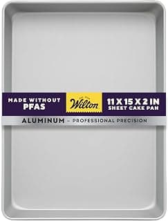Wilton 11 x 15 Inch Aluminum Baking Sheet Pan, 2-Inch Deep Cake Pan, Even Heating, Rust-Resistant, Professional Quali...
