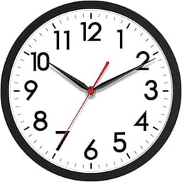 AKCISOT Wall Clock 10 Inch Silent Non-Ticking Modern Clocks Battery Operated - Analog Small Classic for Office, Home,...