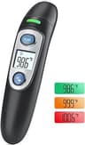 Ear and Forehead Thermometer for Adults & Kids, 1s Accurate Result (Black) | Fever Alarm, 1S Result, 3-Color Backligh...