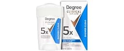 Degree Clinical Strength Antiperspirant Deodorant Shower Clean Soft Solid 96-Hour Sweat and Odor Protection 5x Types ...