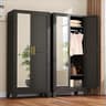 winiowa Metal Armoire Wardrobe Closet with 2 Mirror Doors, 71" Wardrobe Cabinet with Adjustable Shelves and Hanging R...
