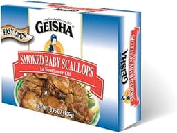 GEISHA Smoked Baby Scallops 3.75oz(Pack of 12), Baby Scallops | Zero Trans Fat – Farm Raised – Rich in Protein
