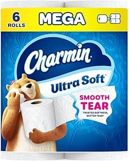 Charmin Ultra Soft Toilet Paper, 6 Mega Rolls = 24 Regular Rolls