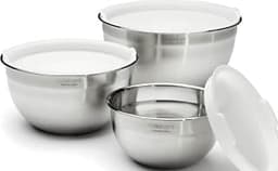 Cuisinart Mixing Bowl Set, Nesting Bowls, Stainless Steel, 3-Piece | 1.5, 3 & 5 qt. stainless steel mixing bowls for ...