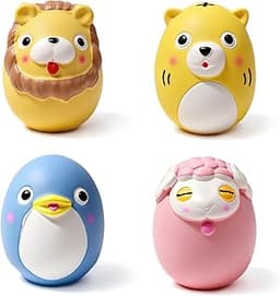 SCHITEC Squeaky Puppy Toys, Interactive Animal Dog Toy, Latex Rubber Balls for Puppies Mini Small Breed Dogs